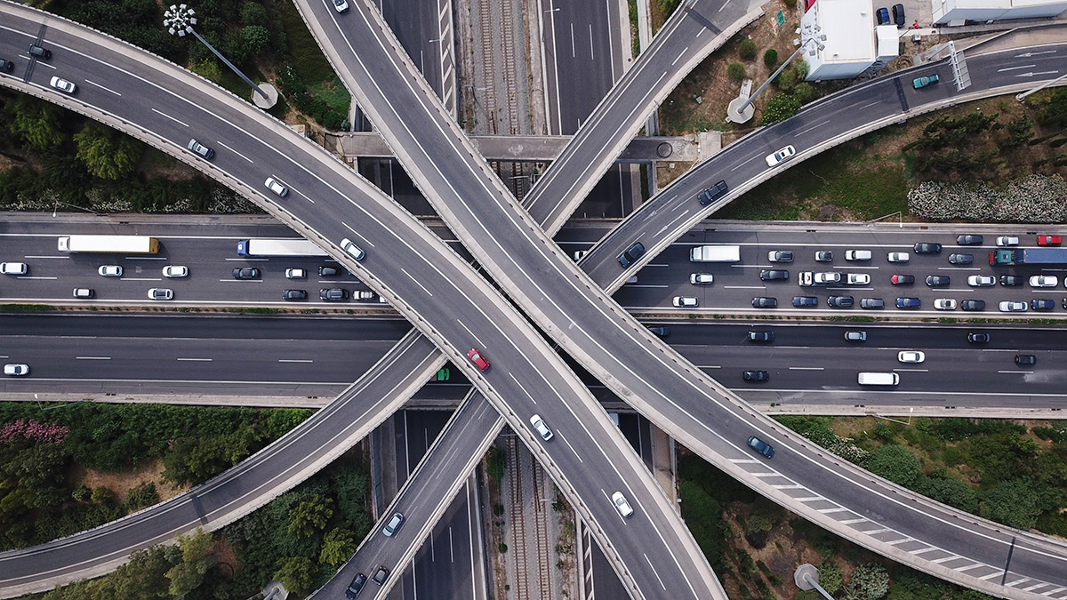 Busy motroway junctions